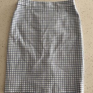 Blue Gingham Pencil Skirt